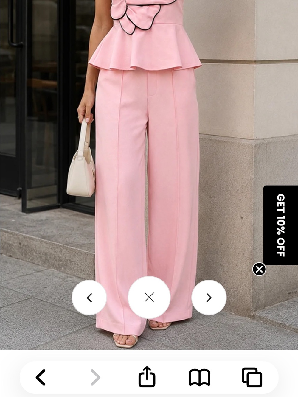 Commense Soft Pink Wide-Leg Trousers